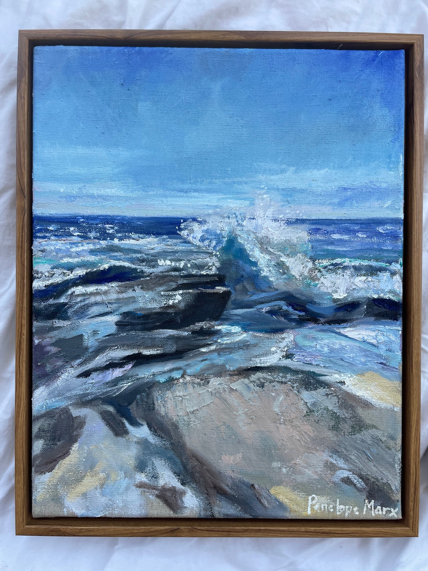 Wave Crashing on Rocks